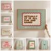 Actually It's All Fun & Games Striped Canvas Print Green Tulip Flower Cool Kids Book Club Wall Art Poster for Modern Home Decor