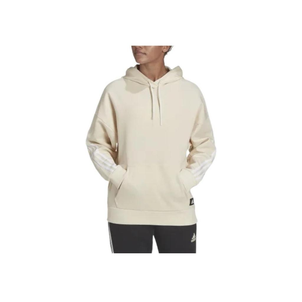 adidas SS22 Полосатая толстовка с принтом логотипа Женская толстовка Бежевая HC1636