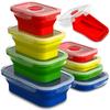 Collapsible Silicone Food Storage Container, Leftover Meal Box For Kitchen, Bento Lunch Boxes,Foldable Design Saves Your Space