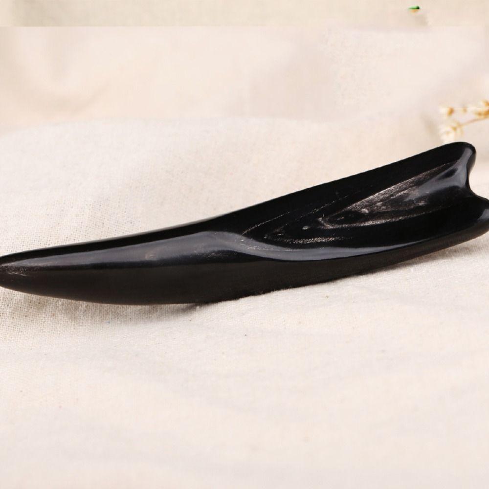 Large Massage Scraping Bar Handhold Trigger Point Black Buffalo Horn Massage Stick Whole Body Massager Nose Scraping Tool