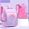 New Fashion Gradient Color Primary Student School Bags for Girls Grade 2-5 Exquisite Bow Cartoon Children Backpack Lightweight Portable Kid's Book Bag