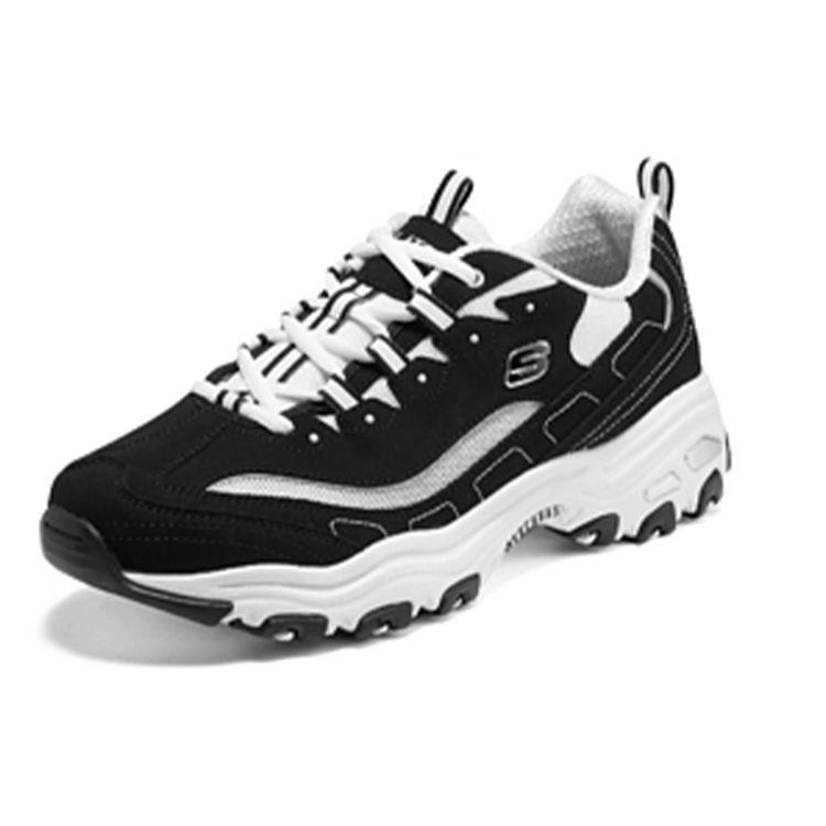 Skechers DLites 1.0 Panda Обувь Толстая подошва Удобные Универсальные Повседневные Спортивные Увеличивающие рост Низкие Папины кроссовки Мужские кроссовки Черный Белый 894129-BKW