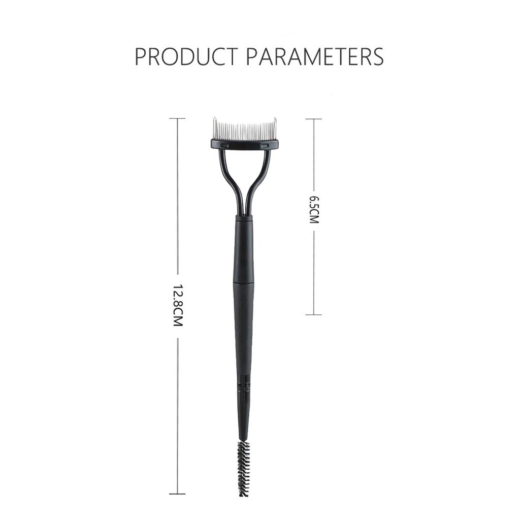 Foldable Eyelash & Eyebrow Brush - Stainless Steel Comb with Cover. Separates, Defines & Curls Lashes. Reusable & Travel-friendly.