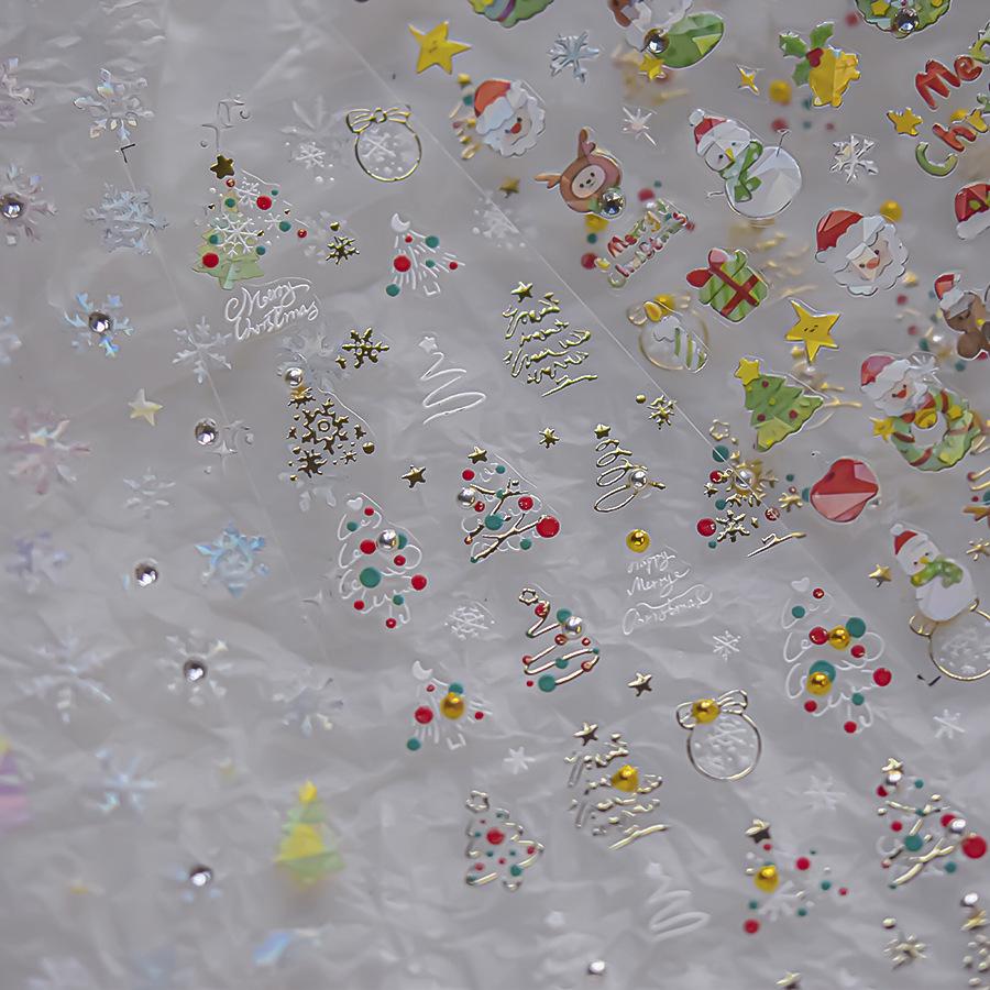 Tomoni Crystal Snowflake Nail Stickers for Kids - Festive Nail Art Decorative Stickers