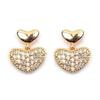 [M8973] - Gold Plated 'Love' Earrings - 11x9 Mm