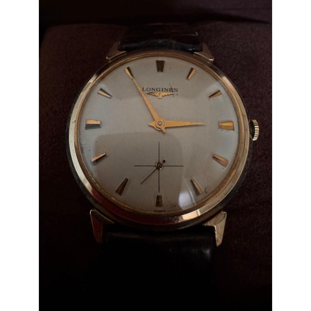 Used LONGINES manual winding watch small seconds gold color