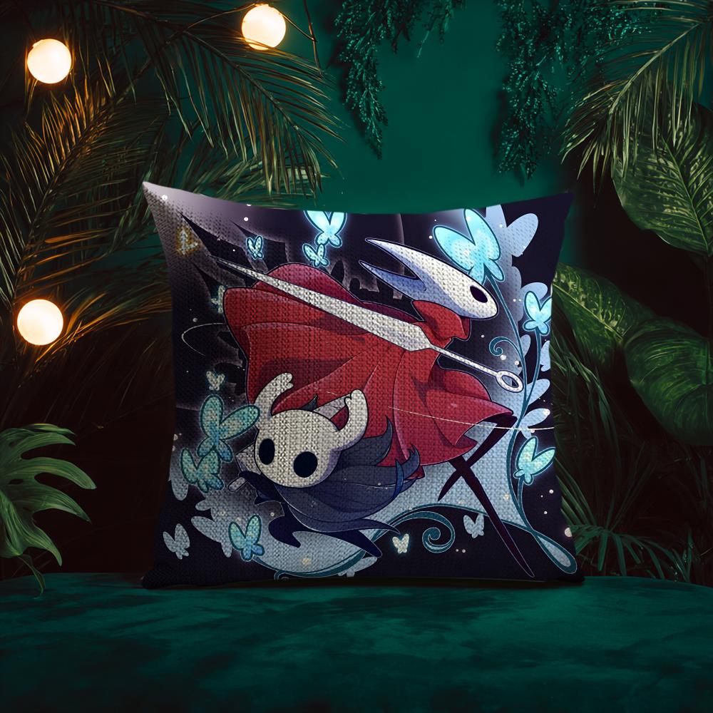 Игровой H-Hollow Knight Наволочка Натуральный Лен Чехол на Подушку Двусторонний Принт Декоративная Наволочка для Дивана Домашний Декор Подарок