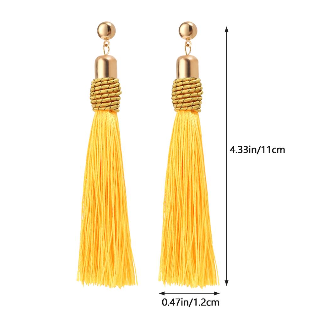 Женские серьги-капли в этническом стиле в винтажном стиле в стиле бохо, висячие серьги-кольца с кисточками