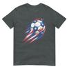 Retro Soccer 4th Of July Gifts Patriotic Red White Blue Boys TShirt