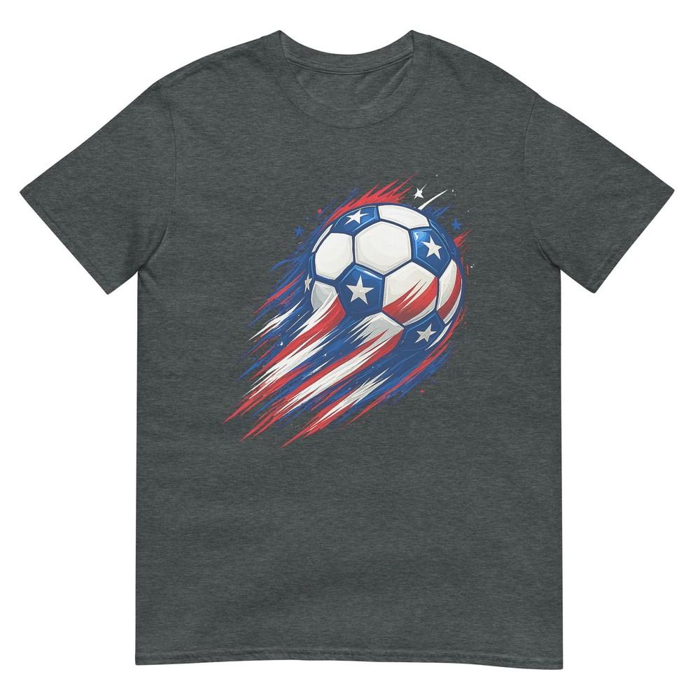 Retro Soccer 4th Of July Gifts Patriotic Red White Blue Boys TShirt