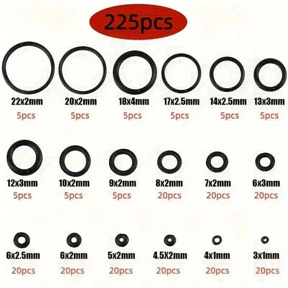 225 шт. Комплект уплотнительных колец высокого давления, маслостойкая уплотнительная эластичная лента, уплотнение для крана
