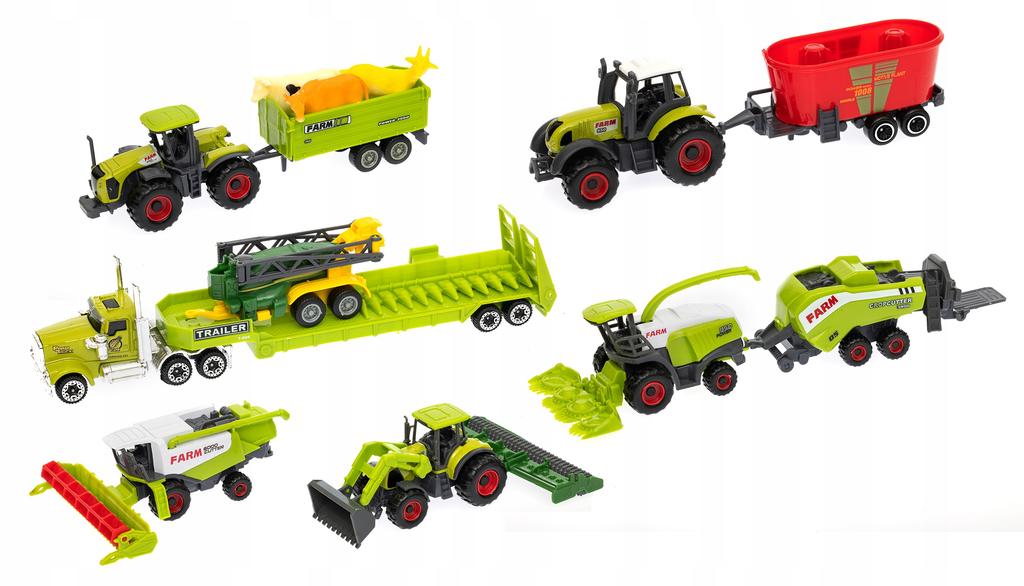 Tractor Tractor Machinery Agricultural Vehicles Harvester Large Farmer Set