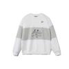 Li Ning Sport Fashion Series Fun Logo Print Color Block Loose Pullover Sweatshirt Women Sweatshirt Gray AWDR398-2