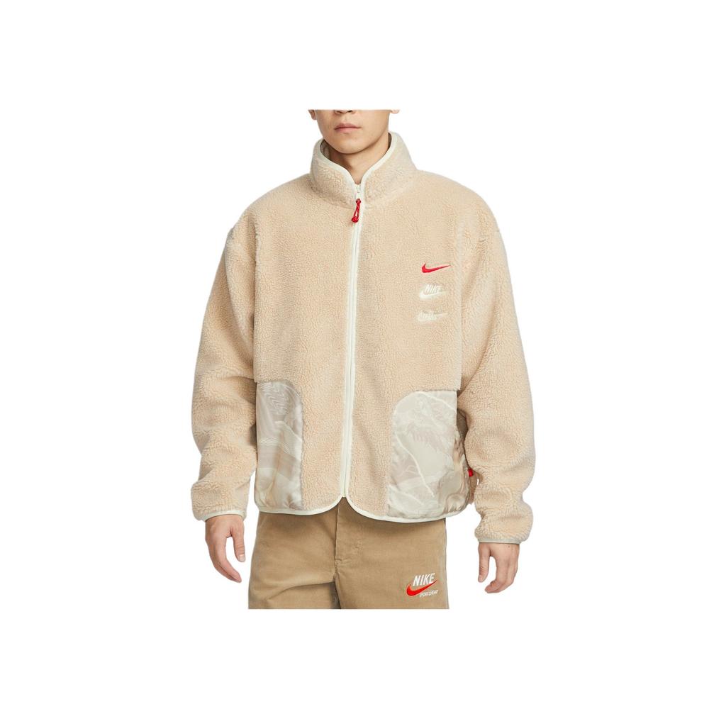 Nike FW23 Dragon Year CNY Series Color-block Pocket Zip Fleece Jacket Men Upperwear Beach-White FZ6194-126