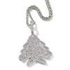 Men's Zircon Christmas Tree Hip-Hop Pendant Necklace - European & American Trendy High-End Jewelry