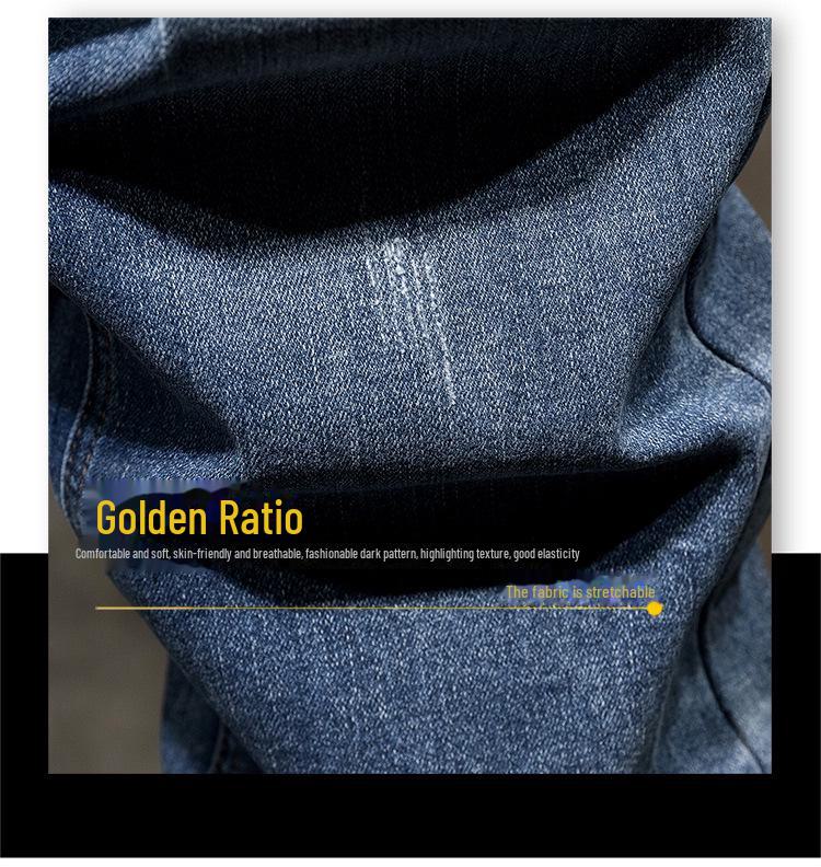 Весна/лето 2023 г. Мужские облегающие джинсы-шаровары с высокой эластичностью — модный размер больших размеров.