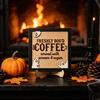 Holiday Atmosphere Home Decor Halloween Wooden Coffee Photo Frame, Retro Distressed Sign for Decorative Holder Countertop Decor, Rustic Autumn