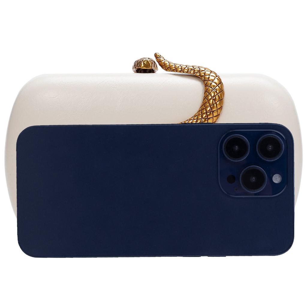 Женский гламурный роскошный клатч из искусственной кожи с фурнитурой в виде змеи, длинной цепочкой, в форме коробки, вечерняя сумка, универсальный кошелек