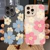Summer Blue Large Flower Phone Case For iPhone 16 14 15 13 12 11 Pro Max X XR XS 7 8 Plus SE 2020 Shockproof Silicone Soft Cover