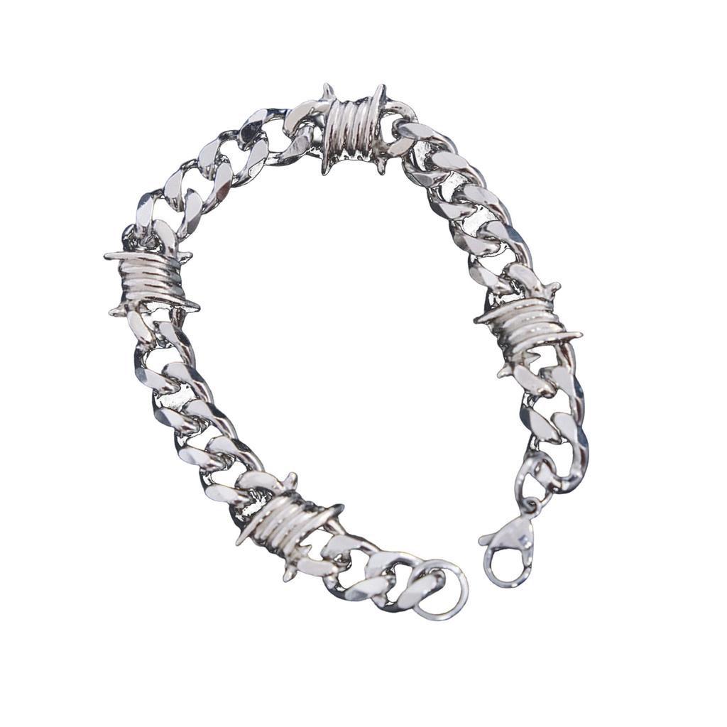 Unique Thorn Cuban Chain Necklace Bracelet Elegant Jewelry Accessory For Hip Hop And Punk Style Enthusiasts