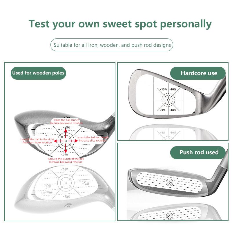 10Pcs Golf Club Face Impact Stickers Swing Training Aid Labels for Driver Iron Putter Practice Strike Tape to Correct Hitting Alignment Tool