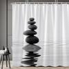 Zen Stone Water Reflection Shower Curtain Waterproof Easy To Clean Privacy Protection Print Minimalist Design Spa Bathroomdecor