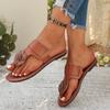 Fashion 2025 Hot Sale Summer New Open Toe Women's Slippers Plus Size Appliques Flat with Round Toe Outdoor Casual Daily Thong Sandals