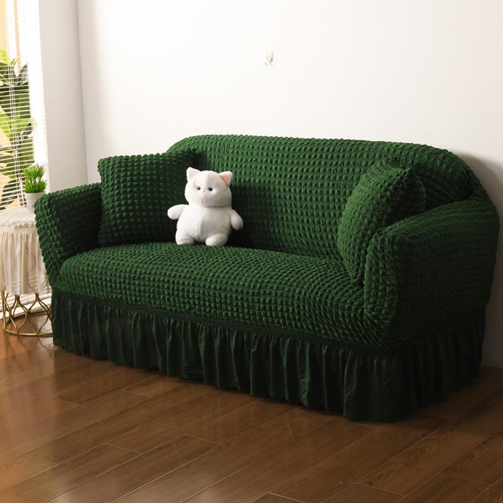 Плотный эластичный кружевной чехол на диван из пузырчатой марли, накидка на диван, нескользящий, с полным покрытием