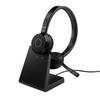 Jabra Evolve 65 TE Headset Wireless Binaural Microphone Link 390a UC Stereo with Stand Noise Canceling Up To 16 Hours of Talk Leather Cushion for