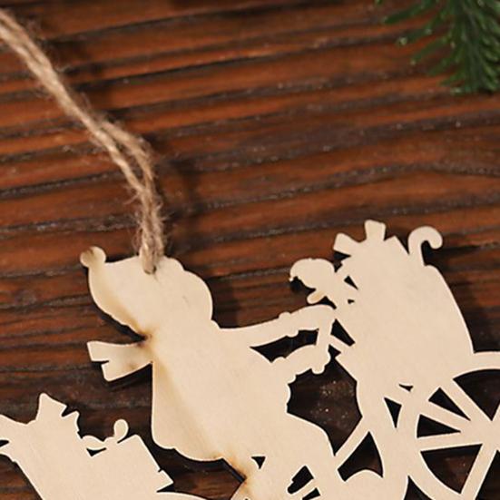 Рождественский кулон Снеговик Санта-Клаус в форме лося Деревянное подвесное украшение для рождественской елки Праздничный домашний декор