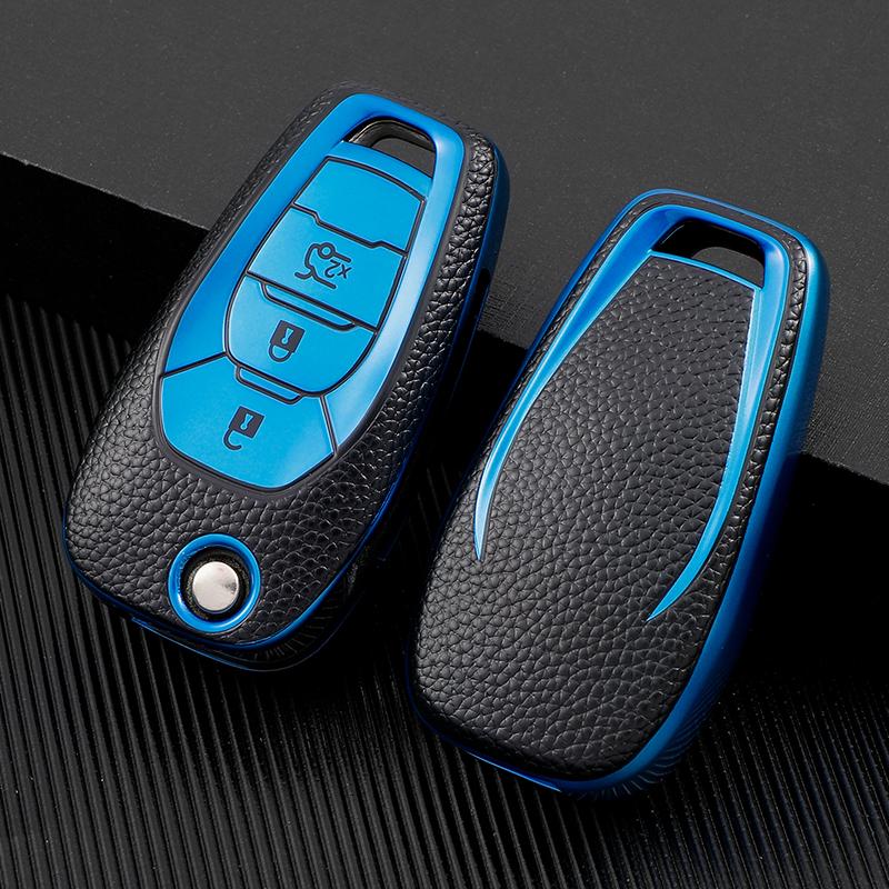 Откидной брелок с дистанционным управлением из ТПУ кожи с 3 кнопками, чехол для ключей для Chevrolet Cruze Aveo Malibu Onyx LTZ 2014-2018, держатель для ключей