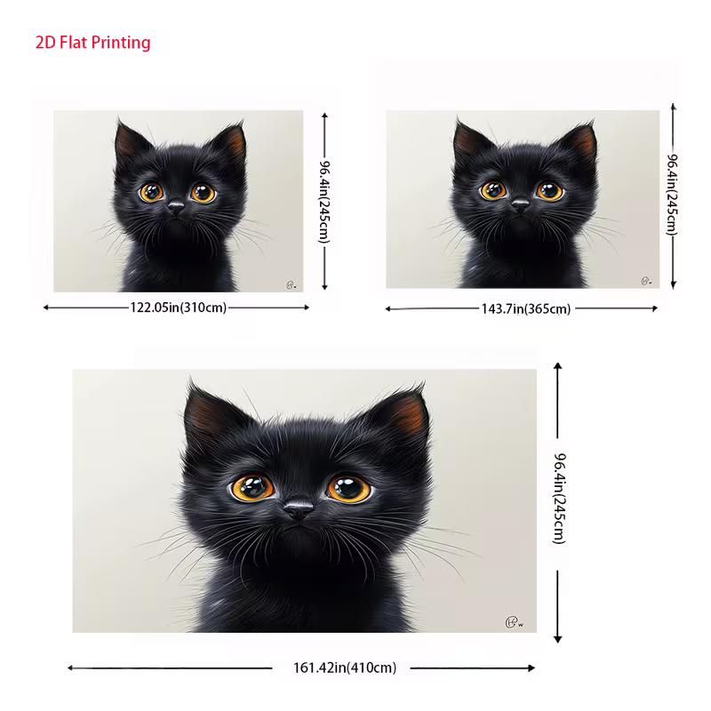2D Милый Черный Котенок Фон Декорация для Фотографии Любителей Животных