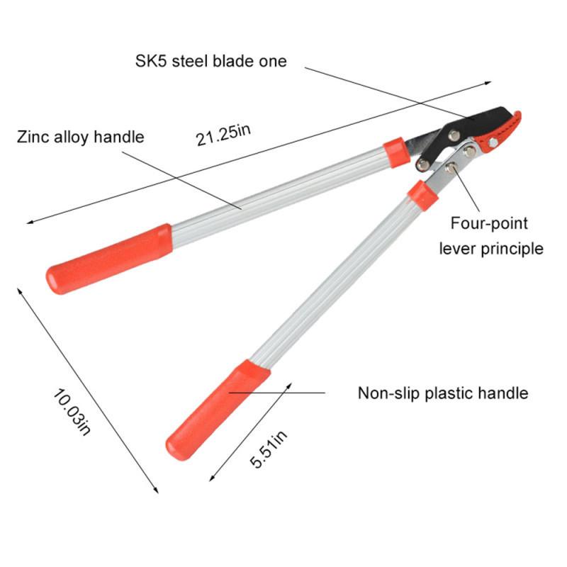 Long Length Scissor Hedge Anvil Shear Anti-Slip Grip Garden Pruning Hand Tool Ratchet Cut Tree Branch Garden Tools