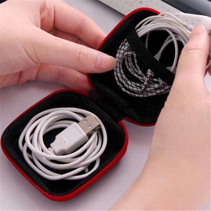 Портативный квадратный EVA чехол на молнии для наушников, USB-флешки, кабелей для передачи данных, коробка для хранения, органайзер, чехол, товары для дома, офиса и деловых поездок, дорожные принадлежности