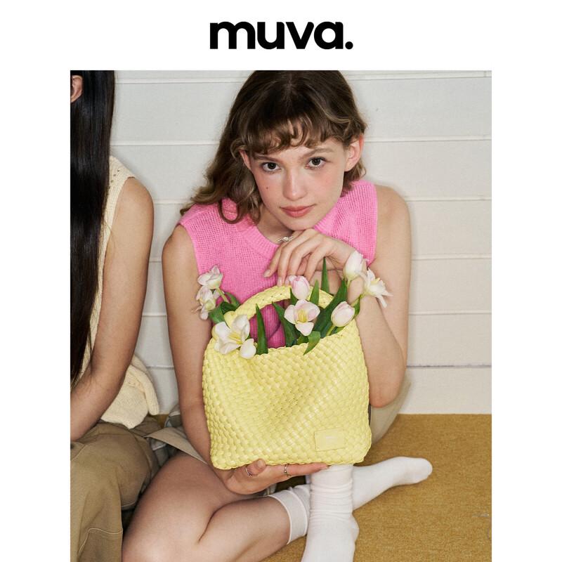 MUVA Ручная работа Плетеная мини-сумка-тоут с бусинами