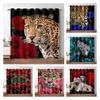 Leopard Flower Window Curtain Living Room Tiger Block Out Curtains For Bedroom Dorm Wild Lion Rose Aesthetic Home Decor 2 Panels