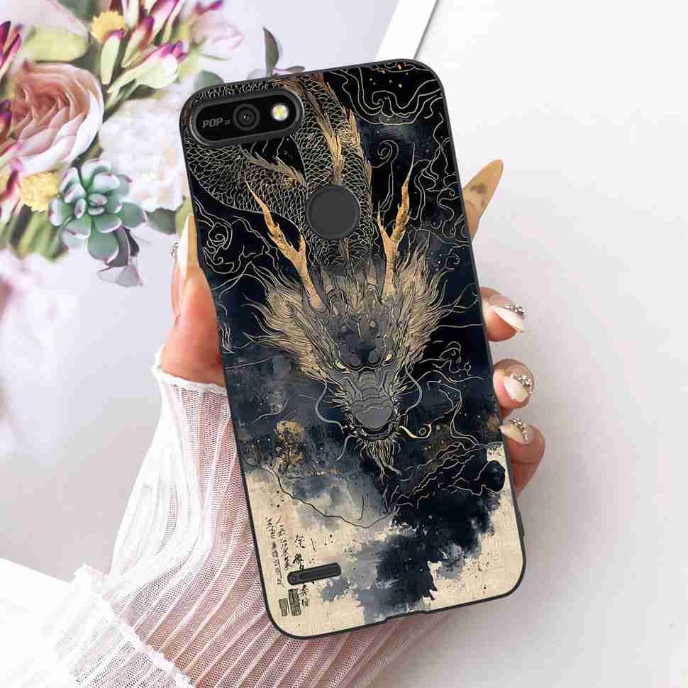 For Tecno Pop 2 F B1c Case Cartoon Lion Butterfly Silicone TPU Black Cover For Tecno Pop 2F POP 2F 5.45" Phone Cases Coque