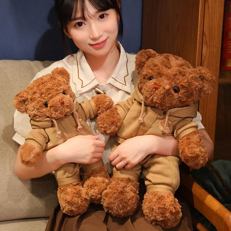 Высококачественная американская плюшевая кукла-медведь, мягкая игрушка, плюшевый мишка с одеждой, набивная игрушка, подарок для детей, влюбленных на День святого Валентина, на день рождения