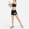 Nike Alphabet Logo Print Elastic Waist Straight Shorts Women Bottoms Black DQ6361-010