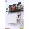 Adhesive Shelf Paper Roll Towel Holder Napkin Holder Towel Paper Holder Black Bathroom Kitchen Organizer Shelf