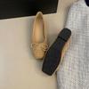 Fashion New Fashion Butterfly-Knot Women Flats Slip On Shoes Female Square Toe Footwear Shallow Ladies Flats With Shoes