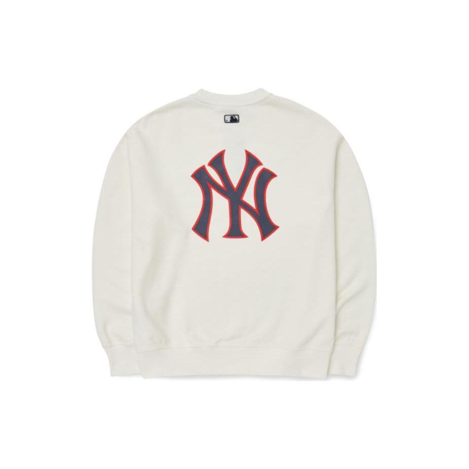 MLB Fw22 Свитшот с принтом логотипа с круглым вырезом, длинный рукав, винтажный спортивный свитшот, унисекс, Off-White 3AMTB0626-50IVS