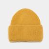 Angola Rabbit Fur Warm Solid Color Knitted Hat Women's Autumn and Winter Versatile Candy Color Vertical Stripe Thickened Ear Protection Hat