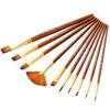 10Pcs/Set Nylon Bristles Watercolor Gouache Painting Pen Round Flat Angle Drawing Art Brush  Gouache