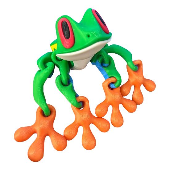 3D-печатная магнитная игрушка-лягушка с подвижными суставами, магнит на холодильник в виде лягушки, шарнирная подвижная модель лягушки, фигурка, украшение, орнамент