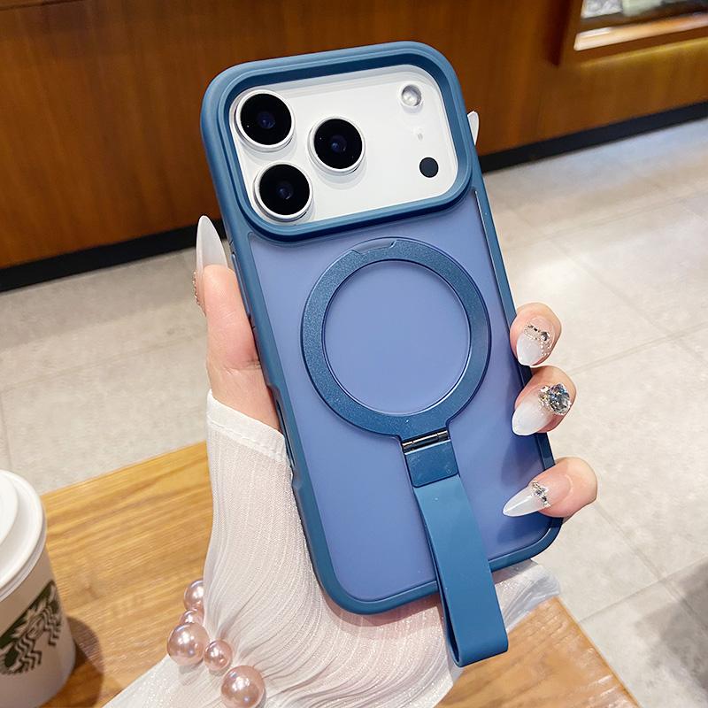 Магнитный чехол для телефона с подставкой для IPhone 17 Air 16 14 15 13 Pro Max 12 Чехлы Защитная крышка Apple с мягким силиконовым кольцом