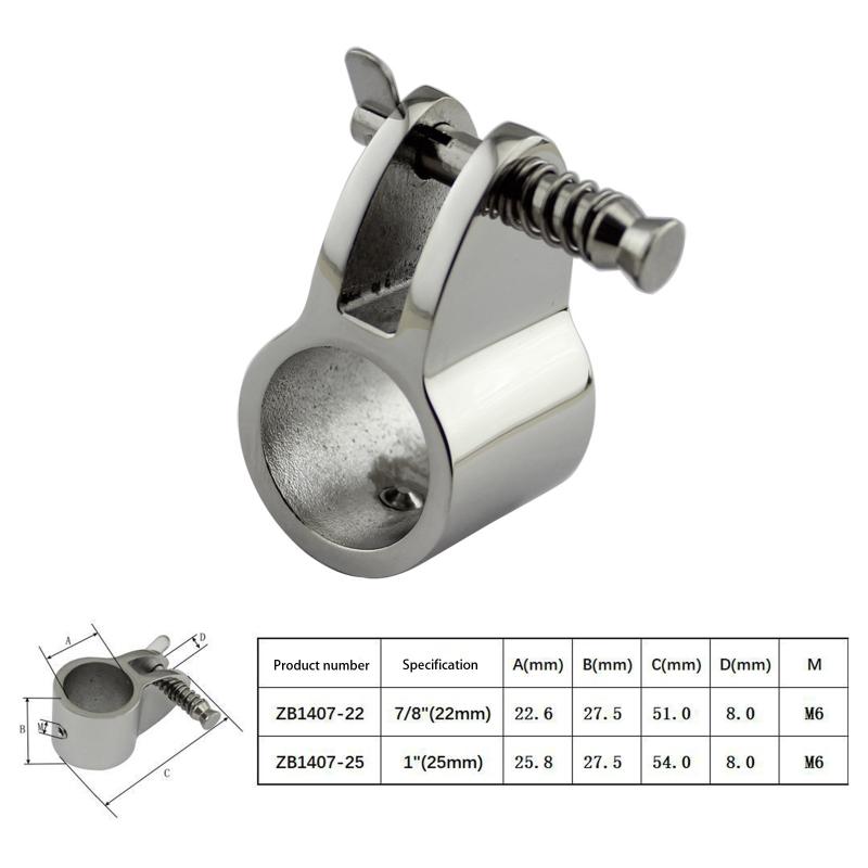 Top Jaw Slide Cap Bimini Railing Fitting Mirror Polish For Yacht Boat Hardware