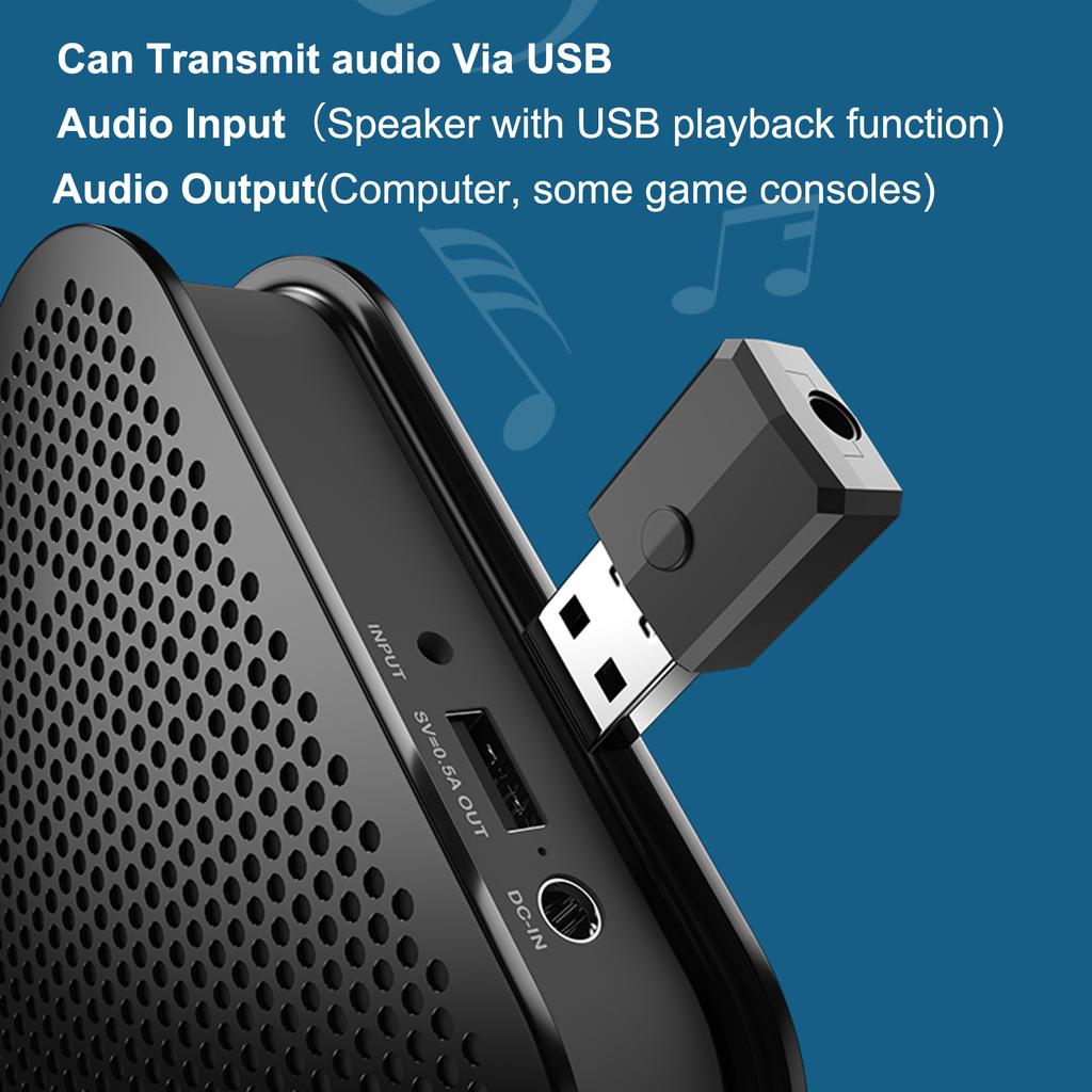 ZF-169S USB Bluetooth 5.0 Аудиоприемник Передатчик Беспроводной музыкальный адаптер Адаптер 3,5 мм AUX Jack