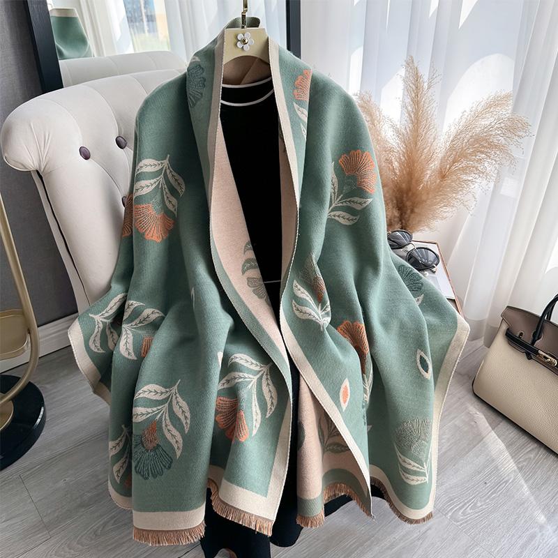Printing Winter Women Cashmere Scarf Thick Warm Pashmina Shawls Wraps Floral Print Lady Blanket Hijab Female New