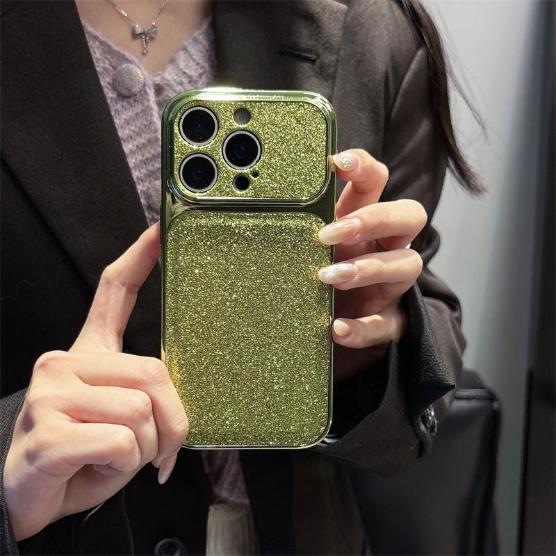 Роскошный Чехол для Телефона с Блестящим Песком Для iPhone 17 16 15 14 13 Pro Max Электролитическая Силиконовая Рамка Защита Камеры Ударопрочный Чехол
